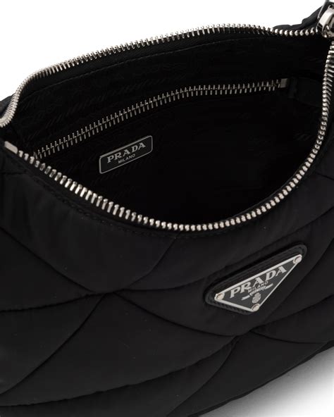 prada nylon shoulder bag outfit|padded nylon shoulder bag prada.